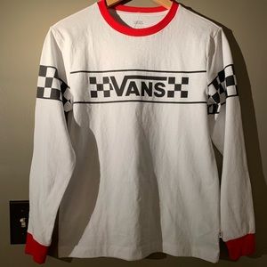 NWT!!! VANS! White long sleeve checkered shirt!